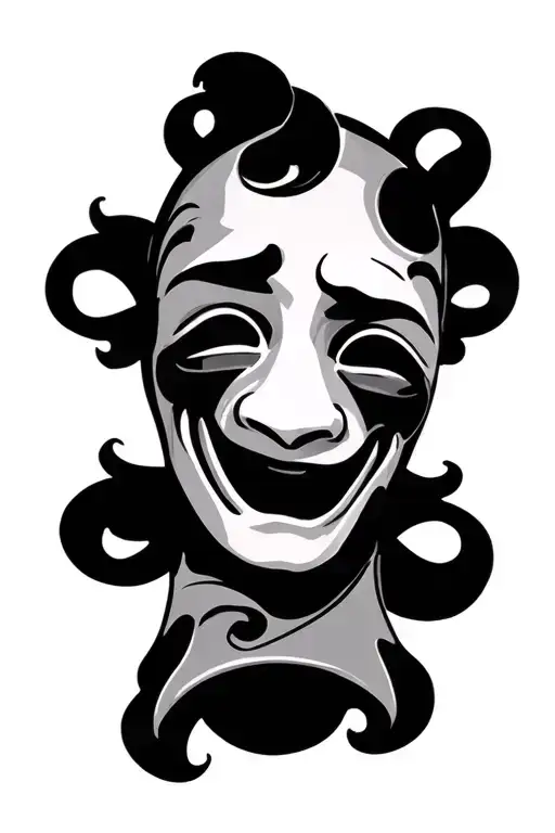 Sad And Happy Mask tattoo design idea