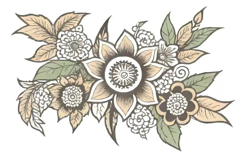 ojibwe floral patterns tattoo design idea