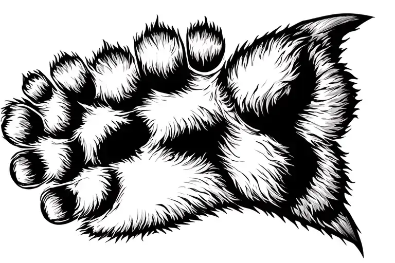 wolf paw print tattoo design idea