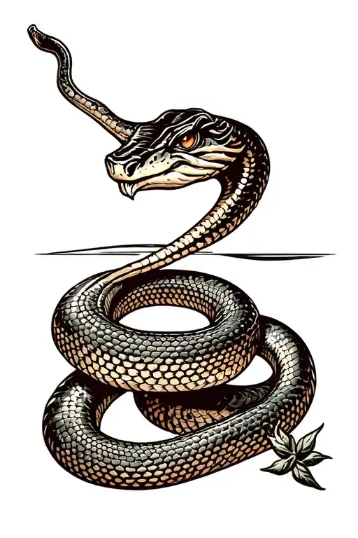old school snake tattoo design idea