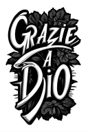 "GRAZIE A DIO" heartbeat line running freely tattoo design idea