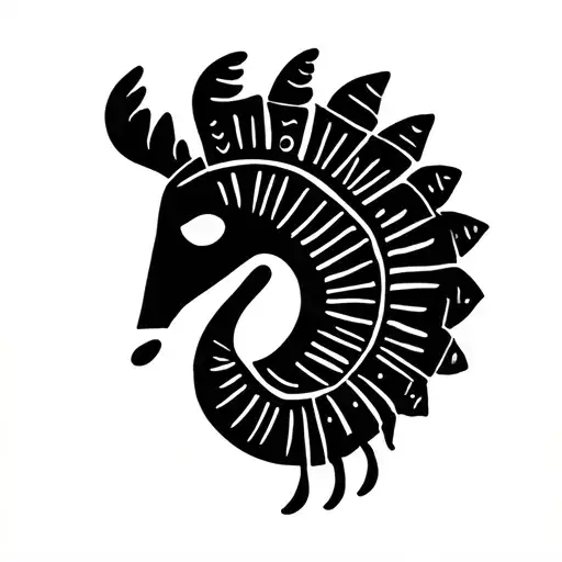 minimalist kokopelli outline tattoo design idea