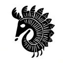 minimalist kokopelli outline tattoo design idea