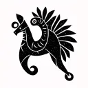 minimalist kokopelli outline tattoo design idea