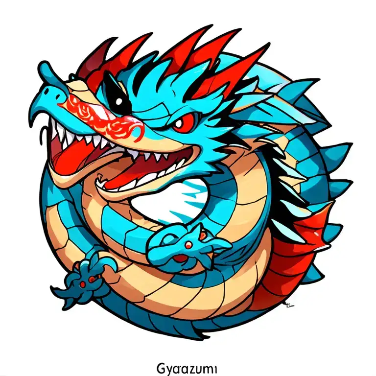 gyarados pokemon tattoo design idea
