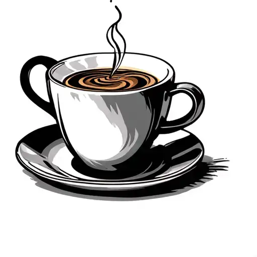 Dad and Espresso cup with steam tattoo design idea