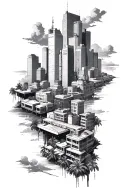 concrete jungle tattoo design idea