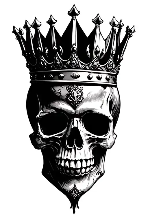 King crown skull tattoo design idea