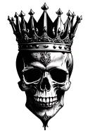 King crown skull tattoo design idea