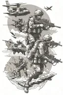Army pathfinder, air assault, mountain warfare, infantry  tattoo design idea