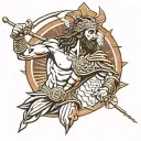 Jesus tattoo with a gladiator at the back tattoo design idea