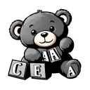 Teddy bear holding block letters spelling Claira tattoo design idea