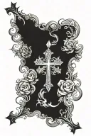 cross, spiritual principles 7 deadly sins tattoo design idea