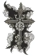 cross, spiritual principles 7 deadly sins tattoo design idea