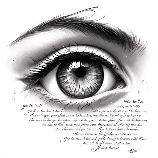 a subtle feminine tattoo based on this poem: you fit into melike a hook into an eyea fish hookan open eye tattoo design idea