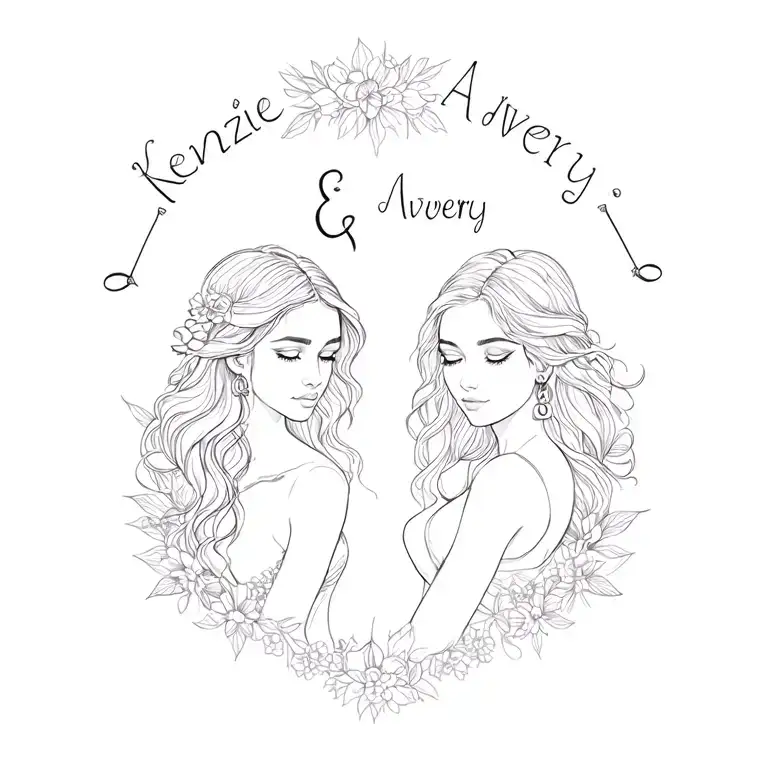 daughters names Kenzie & Avery. Kenzie is a libra Avery virgo. incorporate love & strength tattoo design idea