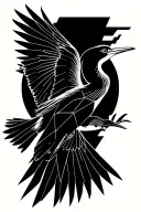 cormorant flying tattoo design idea