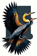 cormorant flying tattoo design idea