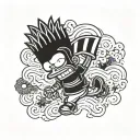 bart simpson dressed tattoo design idea