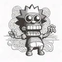 bart simpson dressed tattoo design idea