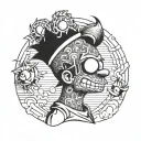 bart simpson dressed tattoo design idea