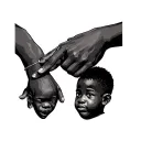 African American boy holding father holding hands tattoo design idea