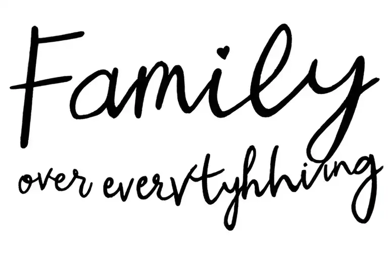 "Family over everything" Mexican tattoo design idea