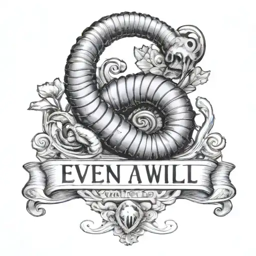 A realistic worm with the words "even a worm will turn" above/below it  tattoo design idea