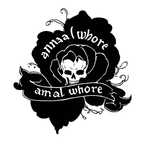 writing 'anal whore' tattoo design idea