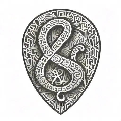 ampersand in a guitar pick tattoo design idea
