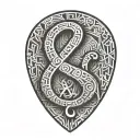 ampersand in a guitar pick tattoo design idea