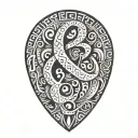 ampersand in a guitar pick tattoo design idea