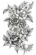 may june august september november birth flower bouquet tattoo design idea