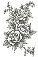 may june august september november birth flower bouquet tattoo design idea