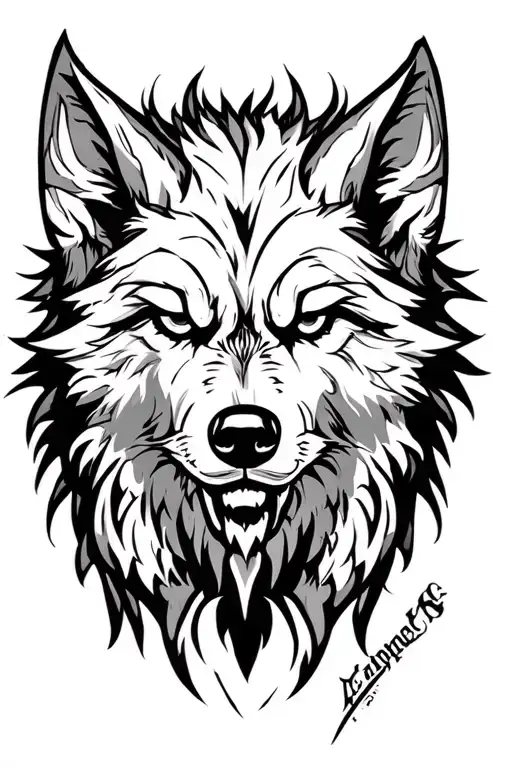 fenrir viking norse wolf tattoo design idea
