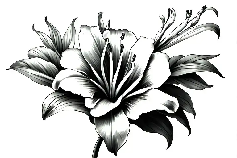 tiger lily tattoo design idea