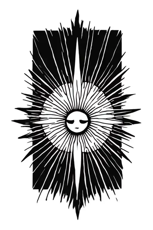 Sun rays tattoo design idea