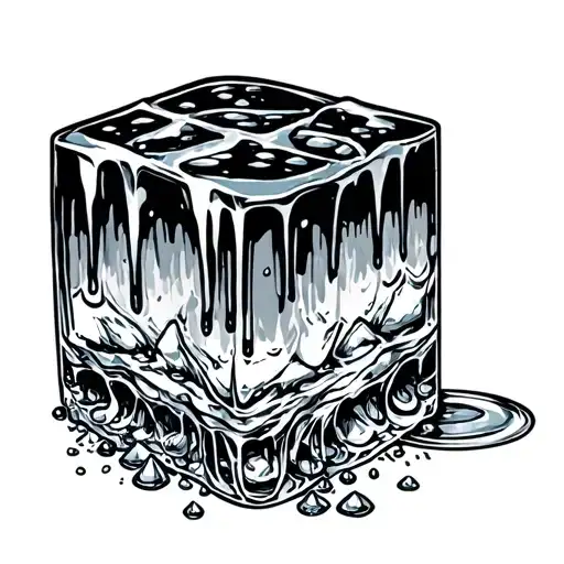 sexy melting ice cube tattoo design idea