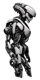 robotic with hydraulics and wiring tattoo design idea