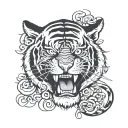 tiger face tattoo design idea