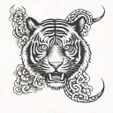 tiger face tattoo design idea