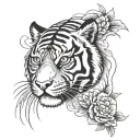 tiger face tattoo design idea