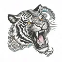 tiger face tattoo design idea
