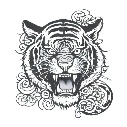 tiger face tattoo design idea