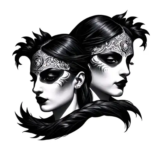 full sleeve off built off of an existing tattoo design featuring a 2 face gemini tattoo tattoo design idea