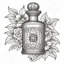 perfume jar tattoo design idea