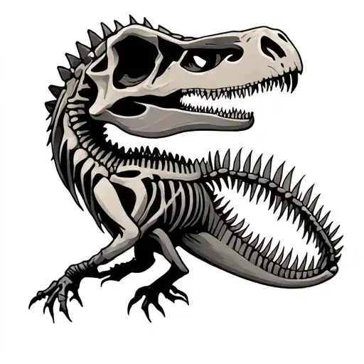 spinosaurus skeleton tattoo design idea