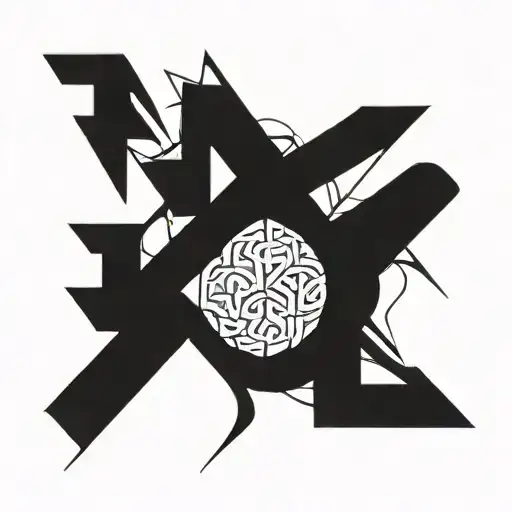 overlapping letters Yashvi tattoo design idea