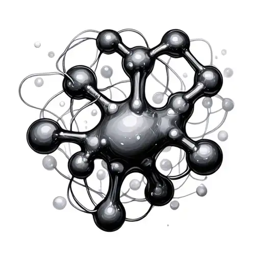 d-lysergic acid diethylamide molecule organic shapes tattoo design idea