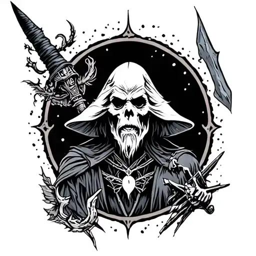 flash sheet based on wizards tattoo design idea